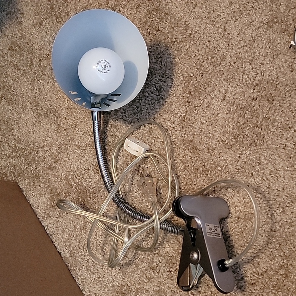 Stainless clip on desk lamp